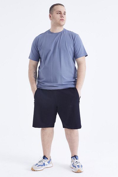 TOMMY LIFE Tricou Petrol Basic cu mânecă scurtă, cu decolteu O, mărime mare, pentru bărbați - 88072