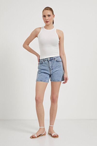 Arma Life Women's Ecru Ribbed Flexible Halter Neck Body