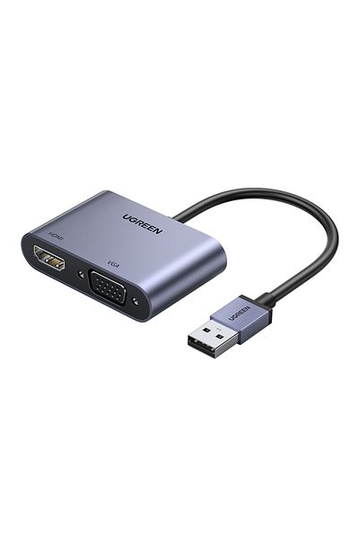 Ugreen | USB 3.0 to HDMI+VGA converter |Gray