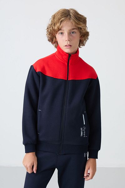 TOMMY LIFE Σετ φόρμας για αγόρια με κέντημα - Navy, βαμβακερό, χοντρό τρίχωμα εσωτερικά, απαλή υφή, τυπική εφαρμογή - 11