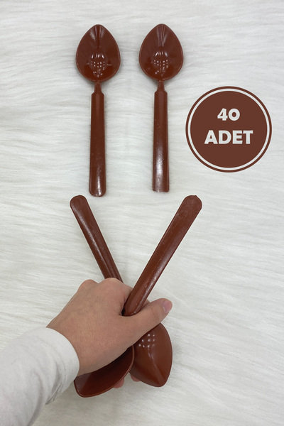 ZEYMERADE ملعقة لعب بمقبض طويل 40 قطعة، ملعقة خشبية بلاستيكية للعرض وحفلات الزفاف والحناء الليلية والألعاب الشعبية