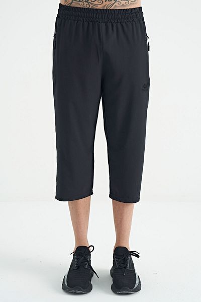TOMMY LIFE Anthracite Laced Standard Fit Active Sports Ανδρικό Κάπρι με τσέπη με φερμουάρ - 83096