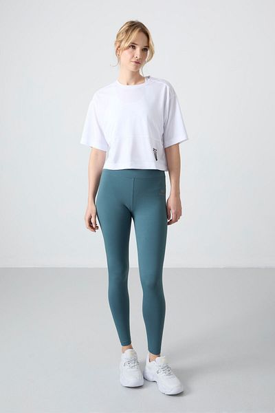 TOMMY LIFE Jambiere slim-fit cu talie înaltă, verde pădure, pentru femei - 94011