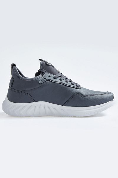 TOMMY LIFE Smoked High Sole Lace-up Faux Leather Men's Sports Shoes - 89115