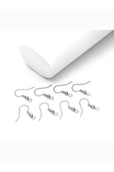 FlowerAksesuar 100 Adet - Küpe Kancası, Küpe Klipsi, Küpe Aparatı, Armut Küpe Klipsi, Kanca Küpe Nikel Kaplama