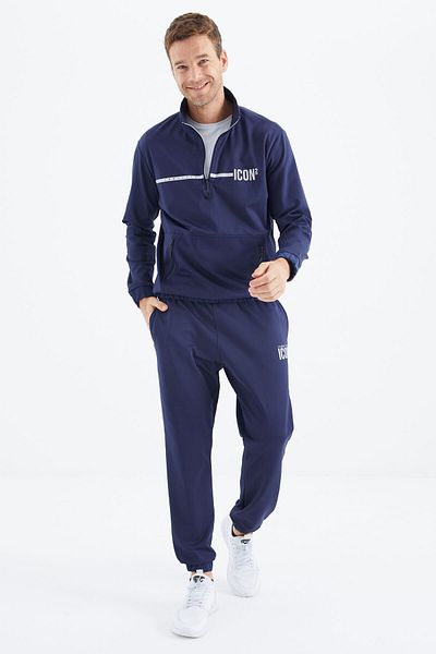 TOMMY LIFE Ανδρική αθλητική φόρμα Indigo Stand Collar - 85215