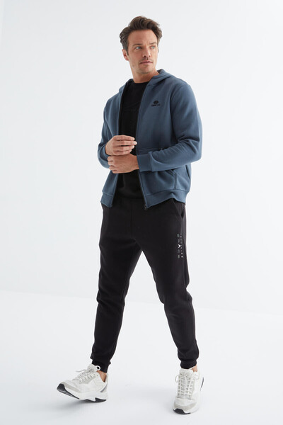 TOMMY LIFE Лісовий зелений базовий з капюшоном розслабленої форми з вишивкою на блискавці чоловічий світшот 88035