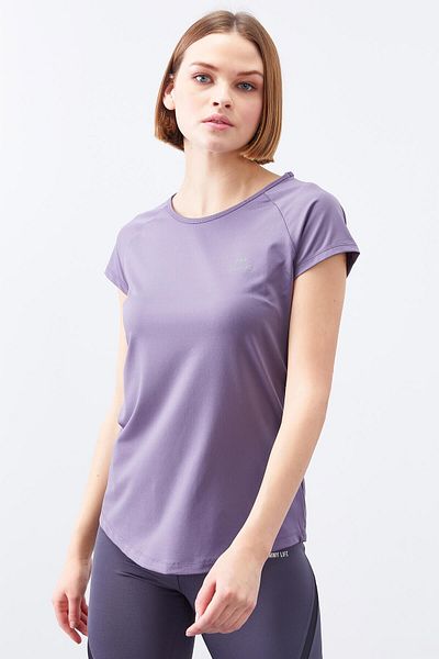 TOMMY LIFE Tricou pentru femei, cu mânecă scurtă, cu mânecă scurtă, cu decolteu în formă standard, liliac - 97101