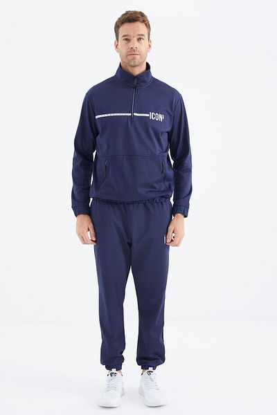 TOMMY LIFE Ανδρική αθλητική φόρμα Indigo Stand Collar - 85215