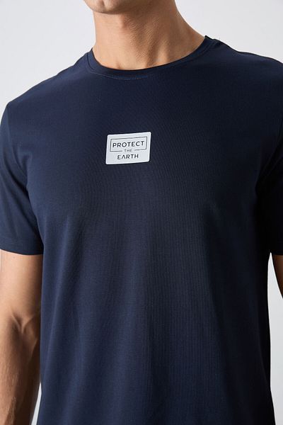 TOMMY LIFE Set pantaloni scurți pentru bărbați din bumbac cu textura moale, albastru bleumarin - imprimat - 85243