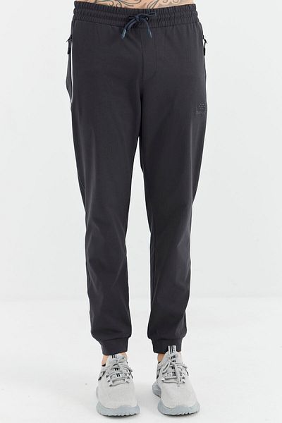 TOMMY LIFE Black Lace-Up Pocket Detailed Comfortable Fit Men's Tracksuit Bottom - 84995
