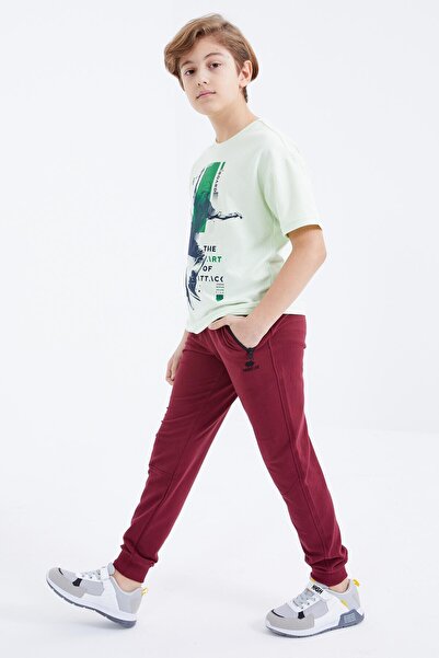 TOMMY LIFE Redbud Lace-Up Zipper Pocket Jogger Boy's Tracksuit Bottom - 10815