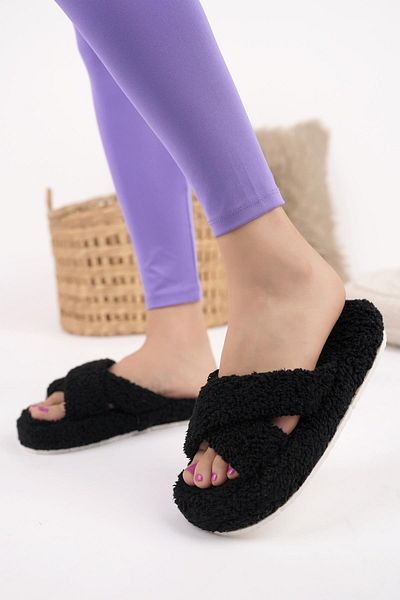 Moda Frato Modafrato Towel Cross Papuci de interior pentru femei Papuci de iarnă Silent Talpă
