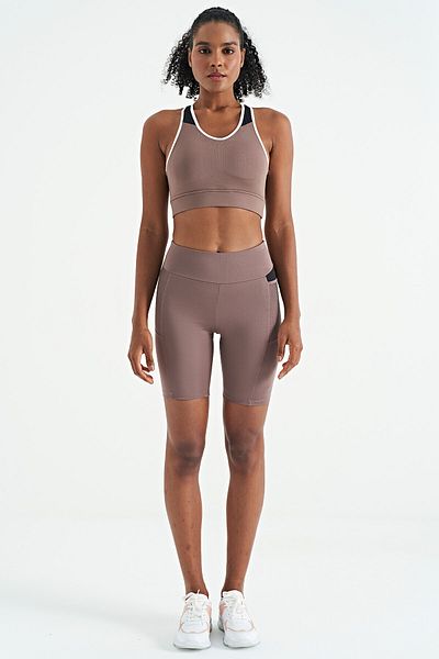 TOMMY LIFE Bustieră de damă, detaliată, cu imprimeu pe spate, cu culoarea trandafirului prăfuit - 97253