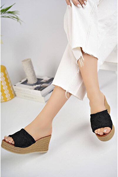 Moda Frato Modafrato Flat Straw Wedge Sole Women's Slippers