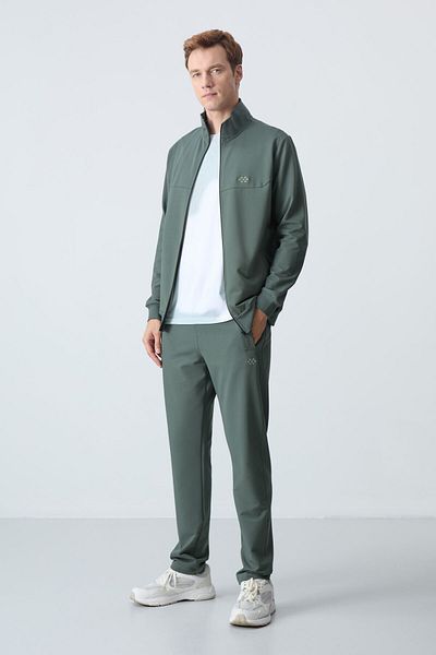 TOMMY LIFE Set de trening pentru bărbați din bumbac kaki - Gros, moale și confortabil - 85260