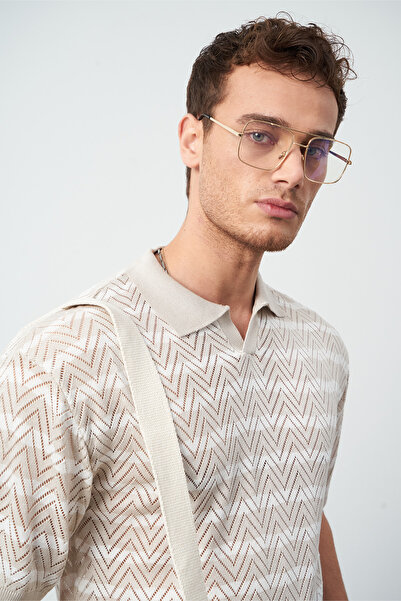 Mesfeno Ανδρικό μπλουζάκι με ριγέ κανονική εφαρμογή, λεπτό πλεκτό