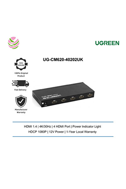 Ugreen | موزع HDMI 1*4 | أسود