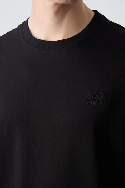 TOMMY LIFE Men's Black Tracksuit Set - Cotton, Thick Soft and Comfort Fit - 85256