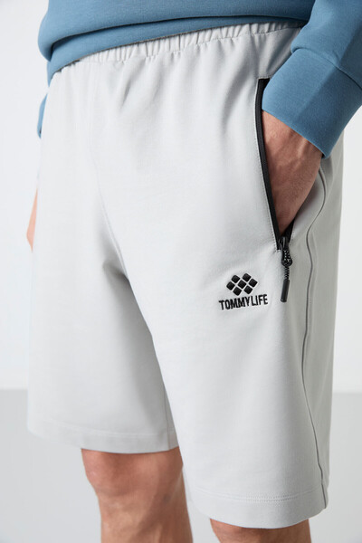 TOMMY LIFE Taş Gizli Fermuar Arka Cepli Bağcıklı Standart Kalıp Erkek Şort - 81136