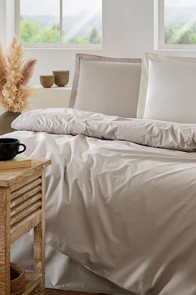 Özdilek Özdilek Colourist Single Duvet Cover Set Sand Beige - Vanilla