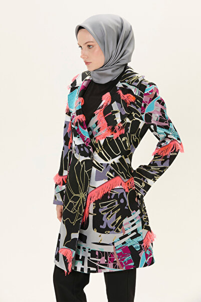 Setrms Desenli Püskül Detaylı Ceket