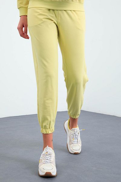 TOMMY LIFE Γυναικεία αθλητική φόρμα Lemon Basic Cotton O Neck Oversize Rubber Leg - 95287