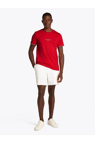Tommy Hilfiger Men's Tommy Logo Tipped Tee T-Shirt