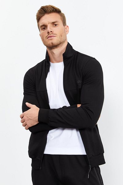 TOMMY LIFE Μαύρο Σετ ανδρικής φόρμας με φερμουάρ Standard Fit Classic Leg - 85152