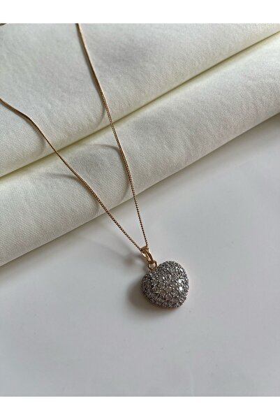 Nilsu Jewellery Accessory Büyük Taşlı Kalp Kadın Kolye