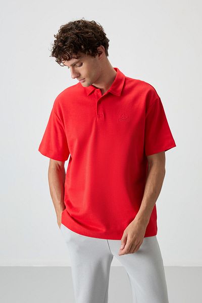 TOMMY LIFE Ανδρικό μπλουζάκι Fiesta Cotton Thick Soft Textured Oversize Basic Polo Neck - 88327
