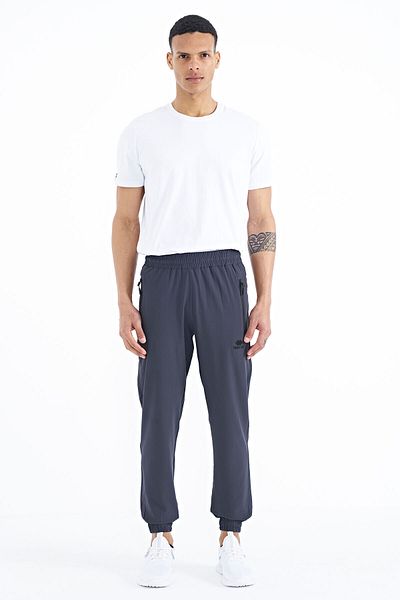 TOMMY LIFE Anthracite Ανδρικό Basic Pocket Lace-up Comfortable Form Φούτερ από καουτσούκ - 84826
