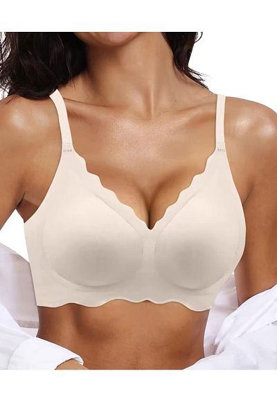 Merry See Seamless, Non-Wired, Removable Pad, Laser Cut, Non-Marking Invisible Bra