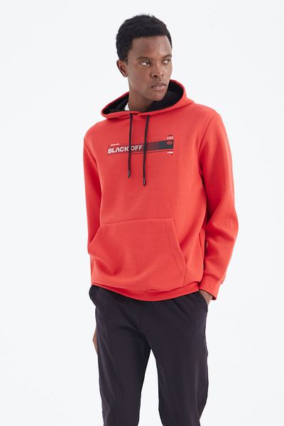 TOMMY LIFE Ανδρικό φούτερ Fiesta Hooded Laced Printing Comfortable Fit με λεπτομέρεια - 88287