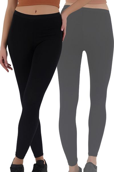 CNT Women's Casual Leggings – Black, White, Gray |   S-M, L-Xl