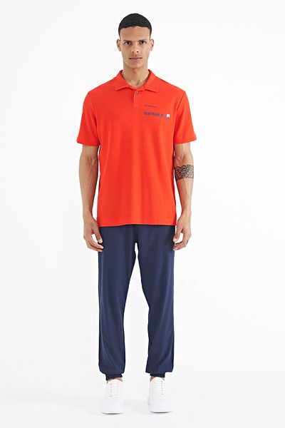TOMMY LIFE Ανδρικό μπλουζάκι με τυπωμένο κείμενο Fiesta Standard Form Polo Neck - 88236