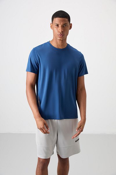 TOMMY LIFE Parliament Breathable Textured Thin Stretchy Standard Fit Ανδρικό μπλουζάκι Performance - 88388