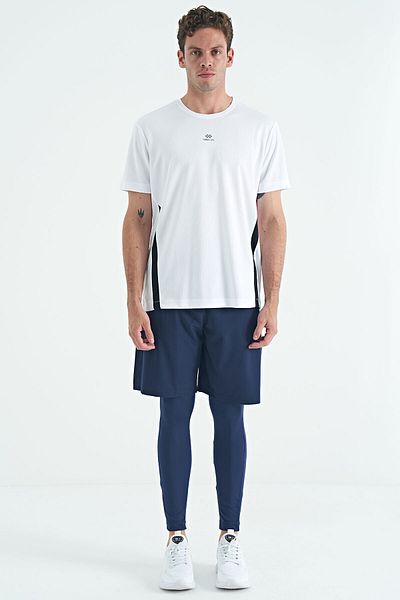TOMMY LIFE Ανδρικό κολάν Active Sports με τυπωμένο λογότυπο Indigo - 84989