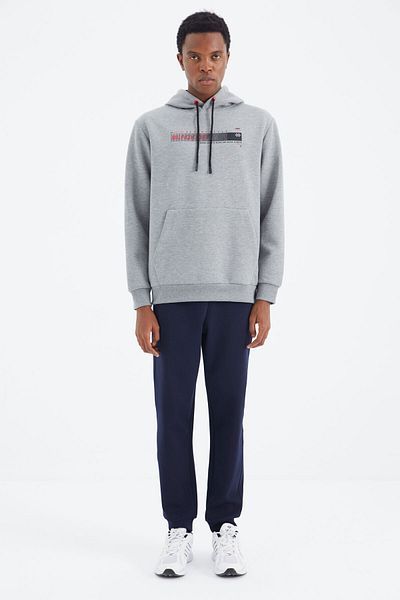 TOMMY LIFE Долнище за мъжки спортен екип с връзки и индиго принт - 84991