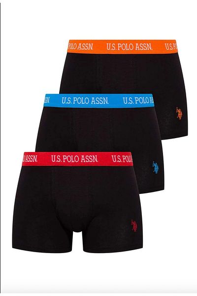 U.S. Polo Assn. Мъжки, лицензиран, USPA, 95% памук, 5% еластан, комплект от 3 боксерки (в кутия)