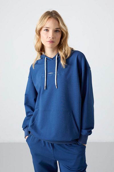 TOMMY LIFE Set de trening pentru femei Parliament, cu glugă, buzunar cangur, picior supradimensionat din cauciuc - 95288