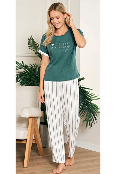 Feyza Pijama Set pijamale de lux Feyza din bumbac cu maneca scurta