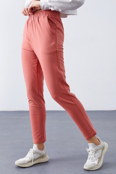 TOMMY LIFE Pantaloni de jogging cu talie înaltă Powder, cu formă confortabilă, pantaloni de trening pentru femei, cu picioare slabe - 94566