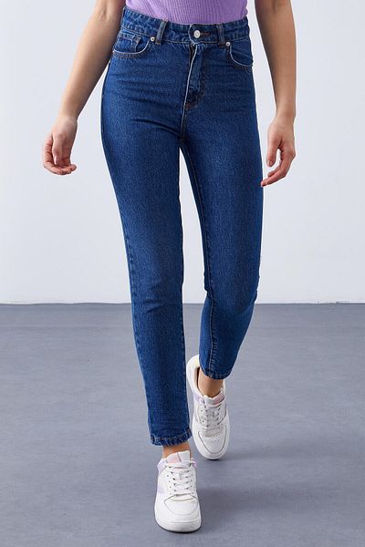 TOMMY LIFE Světle modré Slim Fit dámské kalhoty s vysokým pasem - 94612
