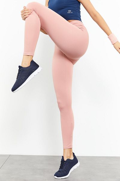 TOMMY LIFE Jambiere slim-fit stretch cu talie înaltă Powder pentru femei - 94545