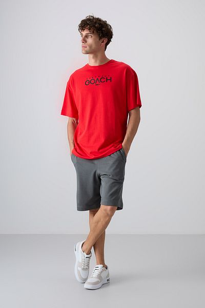 TOMMY LIFE Ανδρικό μπλουζάκι με στάμπα Fiesta Cotton Thick Soft Texture Oversize Fit - 88329