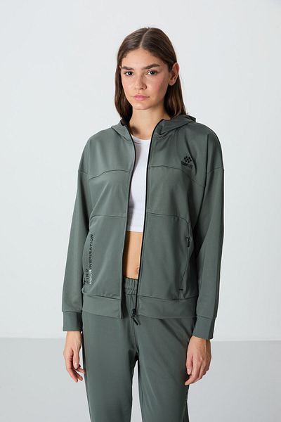 TOMMY LIFE Çağla Hooded Hidden Pocket Detailed Standard Size Women's Tracksuit Set - 95306