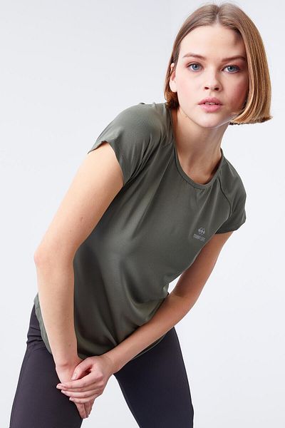 TOMMY LIFE Çağla Short Sleeve Standard Size O Neck Women's T-Shirt with Back Window - 97101