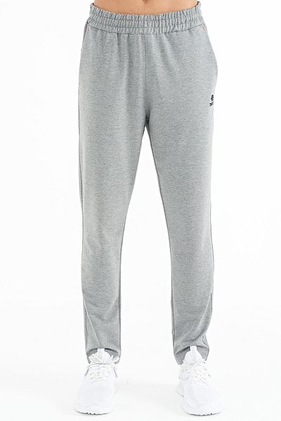 TOMMY LIFE Γκρι μελανζέ λογότυπο Κέντημα Λεπτομερής Standard Fit Ανδρική φόρμα στο κάτω μέρος με πλαϊνές τσέπες - 84967