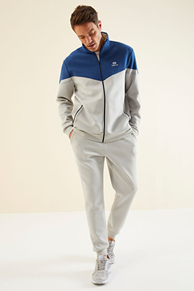TOMMY LIFE Stone Color Blocked Jogger Men's Tracksuit Set - 85237